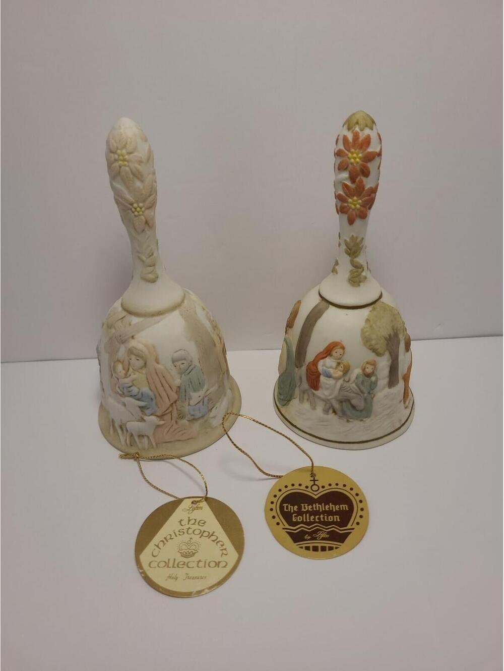 2 Lefton Christmas Nativity Bells The Bethlehem and Christopher Collection